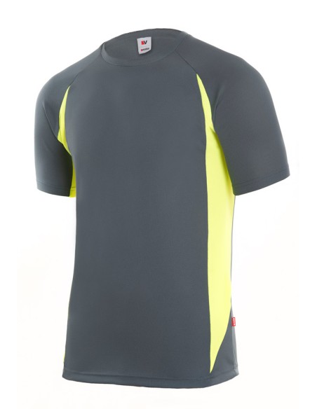 CAMISETA TECNICA BICOLOR M/C. SUP GRIS/INF AM TALLA S-3XL